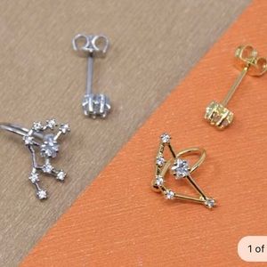 Handcrafted Zodiac Taurus Gold Ear Cuff Earrings